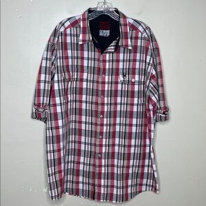 MECCA 1984 Red & Tan plaid Lightweight Cool Comfortable Button Up Shirt XL